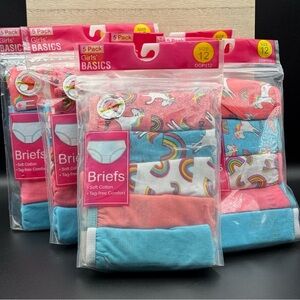 Girls Basics Cotton Briefs Size 12 Unicorns Rainbows 5 pack NEW! 5 Packs Of 5